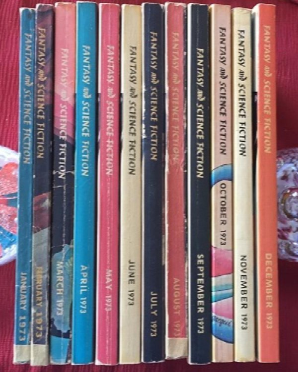 The Magazine of Fantasy and Science Fiction, January through December 1973, (12 issues) (signed)