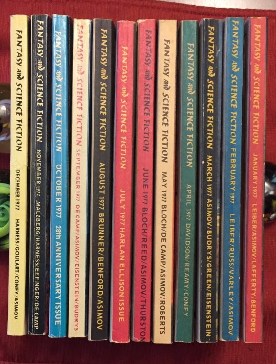 The Magazine of Fantasy and Science Fiction, January through December 1977 (12 issues)
