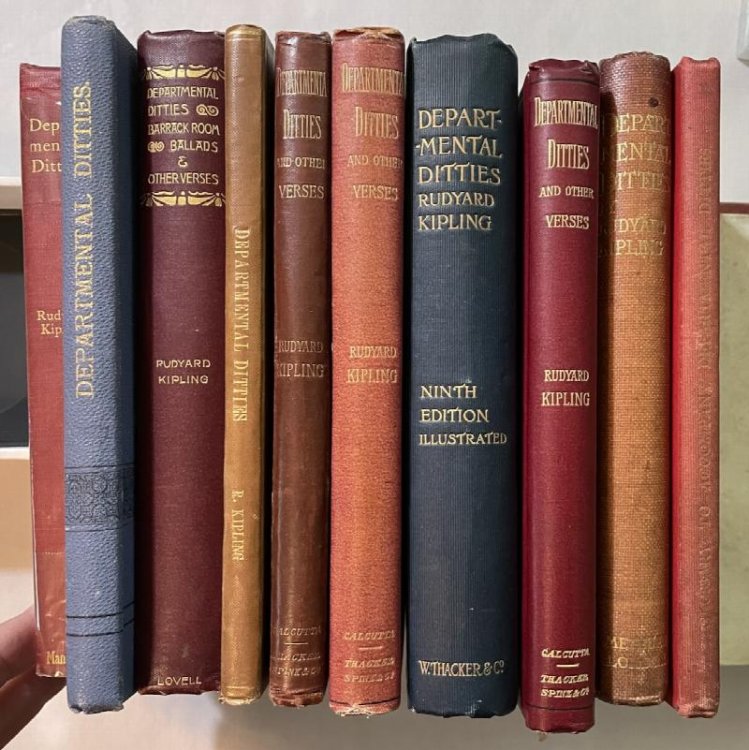 Rudyard Kipling Departmental Ditties and Other Verses. A lot of ten variant first editions.