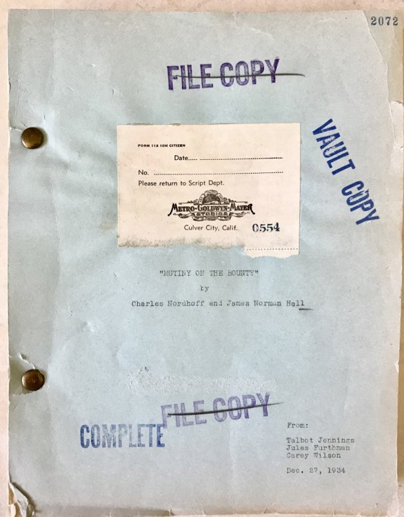 Original screenplay for the Oscar-winning 1935 film 