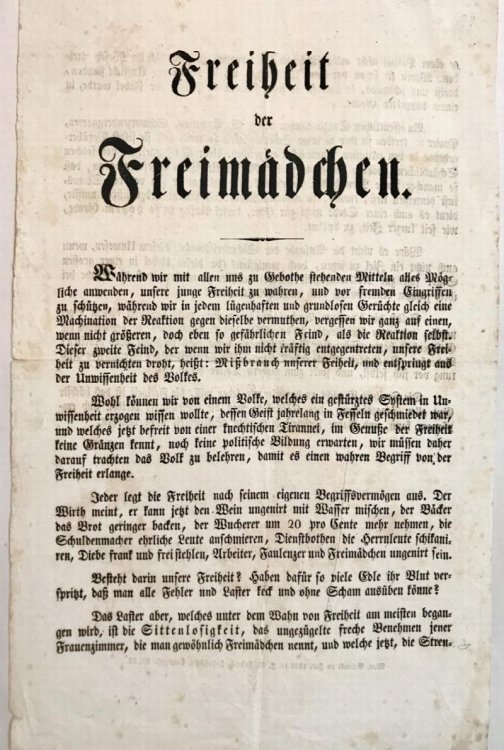 Freiheit der Freimadchen [Freedom of the Free Girls]