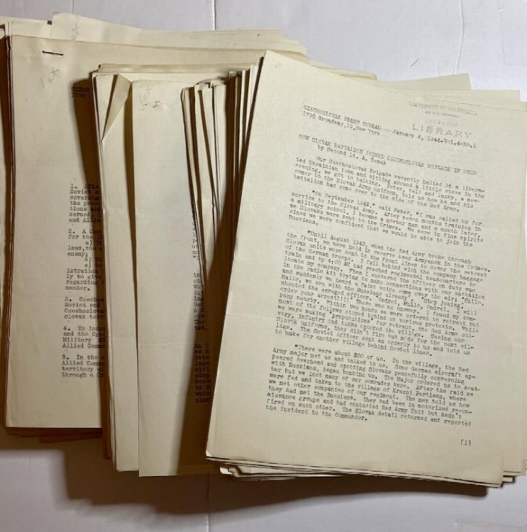 Czechoslovak Press Bulletins, 1944, 102 issues