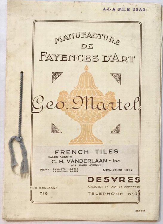 French Tile Catalog, Circa 1925 - Manufacture de Fayences D'Art