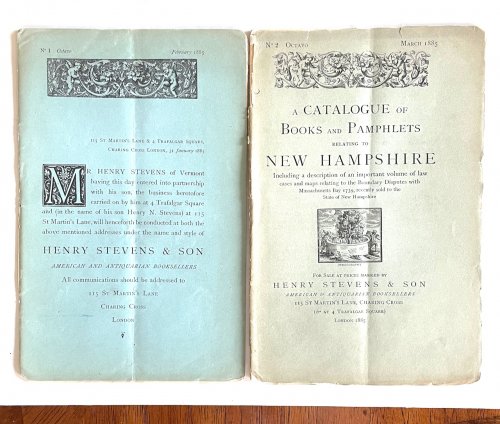 Two bookseller catalogs, 1885, Americana