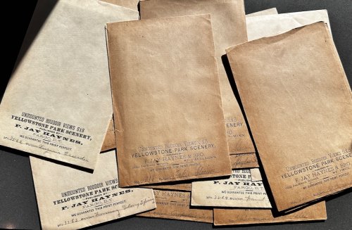 Twenty 19th century albumen photographs of Yellowstone Park/Muir Glacier Alaska.