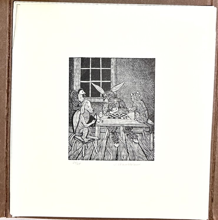 SUITE OF TEN ENGRAVINGS: Untitled [Bremen Town Musicians; The Brothers Grimm, etc.]