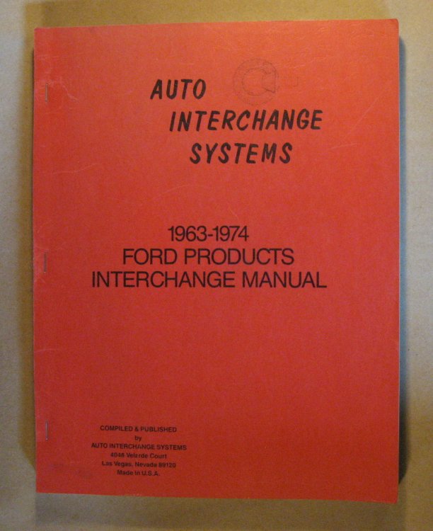 1963 - 1974 Ford Products Interchange Manual