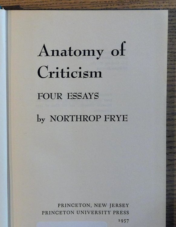 Anatomy of Criticism: Four Essays