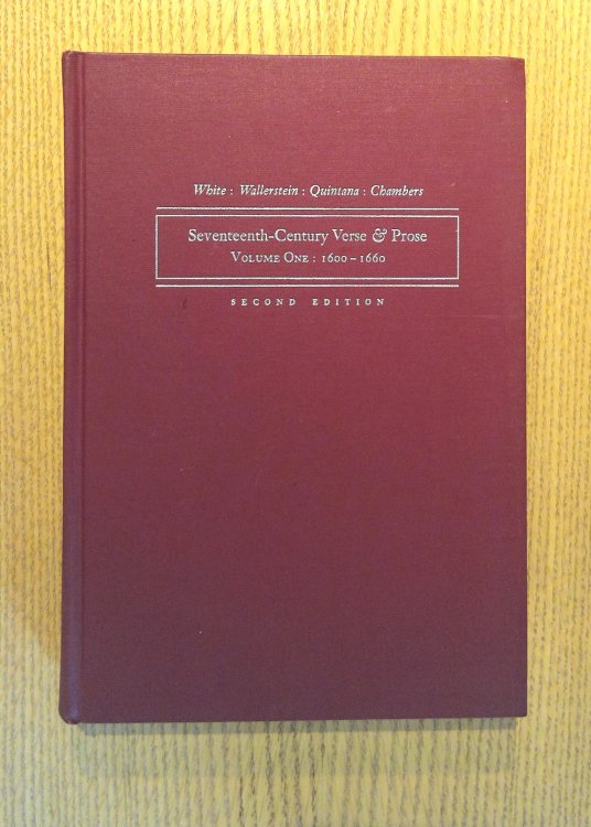 seventeenth-Century Verse and Prose Volume One: 1600 - 1660