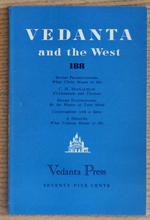 Vedanta and the West #188