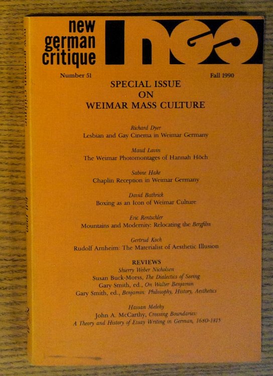 New German Critique # 51, Fall 1990 (Special Issue on Weimar Mass Culture )
