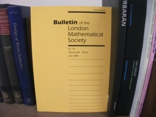 Bulletin of the London Mathematical Society; No. 121, Volume 26, Part 4, July 1994