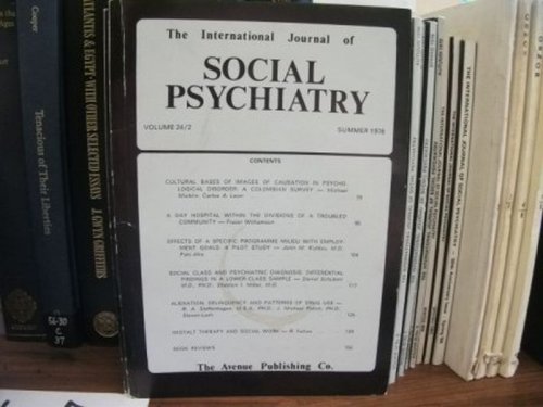 The International Journal of Social Psychiatry: Volume 24, No. 2, Summer 1978
