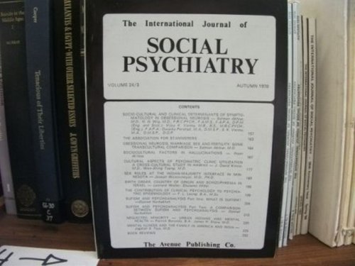 The International Journal of Social Psychiatry: Volume 24, No. 3, Autumn 1978