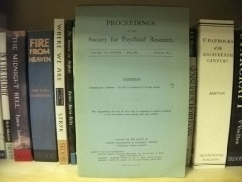 Proceedings of the Society for Psychical Research; Part 106, Vol. XXXVIII, May 1928
