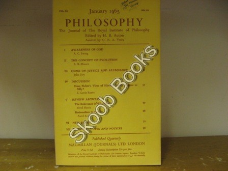 Philosophy: The Journal of the Royal Institute of Philosophy: Vol. XL, No. 151, January 1965