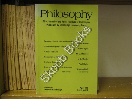 Philosophy: The Journal of the Royal Institute of Philosophy: Vol. 55, No. 212, pp 145-288, April 1980