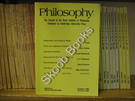Philosophy: The Journal of the Royal Institute of Philosophy: Vol. 63, No. 246, pp 421-564, October 1988