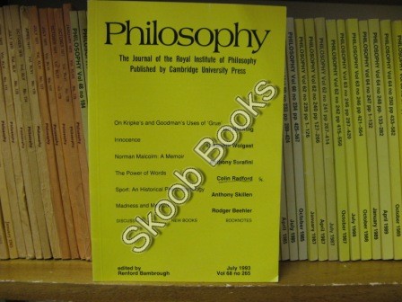 Image for Philosophy: The Journal of the Royal Institute of Philosophy: Vol. 68, No. 265, pp 265-430, July 1993 Philosophy: The Journal of the Royal Institute of Philosophy: Vol. 68, No. 265, pp 265-430, July 1993