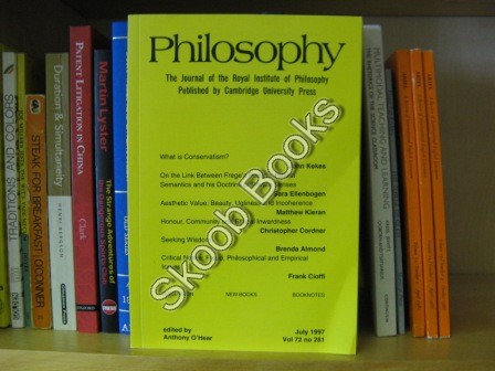 Image for Philosophy: The Journal of the Royal Institute of Philosophy: Vol. 72, No. 281, July 1997 Philosophy: The Journal of the Royal Institute of Philosophy: Vol. 72, No. 281, July 1997