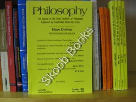 Image for Philosophy: The Journal of the Royal Institute of Philosophy: Vol. 73, No. 286, October 1998 Philosophy: The Journal of the Royal Institute of Philosophy: Vol. 73, No. 286, October 1998