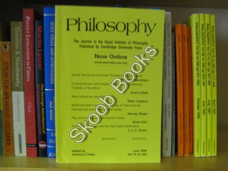 Image for Philosophy: The Journal of the Royal Institute of Philosophy: Vol. 74, No. 289, July 1999 Philosophy: The Journal of the Royal Institute of Philosophy: Vol. 74, No. 289, July 1999