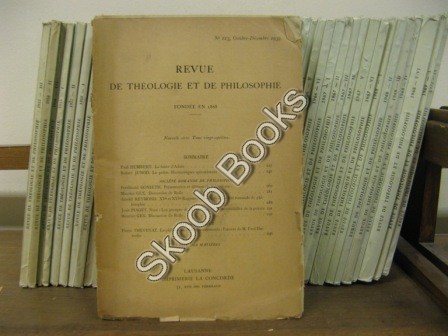 Image for Revue de Theologie et de Philosophie; No. 113, Octobre-Decembre 1939 Revue de Theologie et de Philosophie; No. 113, Octobre-Decembre 1939