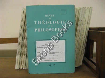 Image for Revue de Theologie et de Philosophie; 1962, IV Revue de Theologie et de Philosophie; 1962, IV