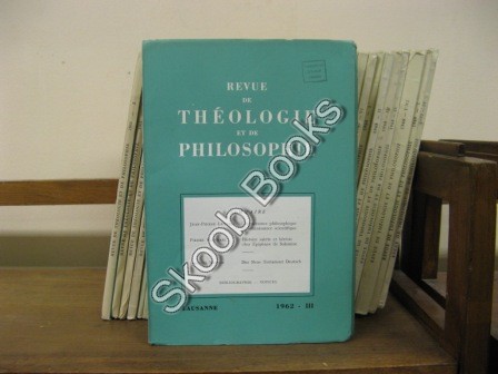 Image for Revue de Theologie et de Philosophie; 1962, III Revue de Theologie et de Philosophie; 1962, III
