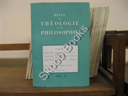 Image for Revue de Theologie et de Philosophie; 1963, II Revue de Theologie et de Philosophie; 1963, II