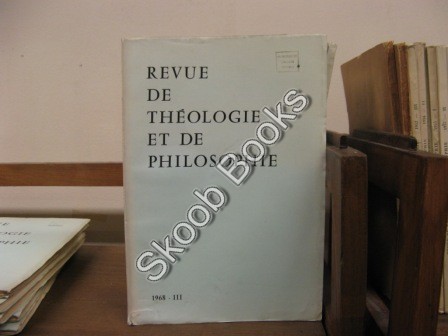 Revue de Theologie et de Philosophie; 1968, III
