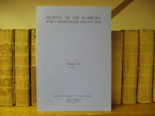 Image for Journal of the Warburg and Courtauld Institutes: Volume 10: 1947 Journal of the Warburg and Courtauld Institutes: Volume 10: 1947