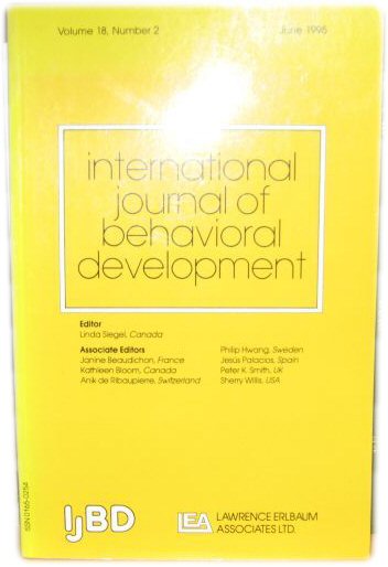 Image for nternational Journal of Behavioral Development, Volume 18, Number 2, June 1995 nternational Journal of Behavioral Development, Volume 18, Number 2, June 1995