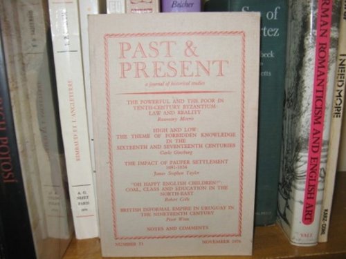 Past and Present: A Journal of Historical Studies: Number 73, November 1976
