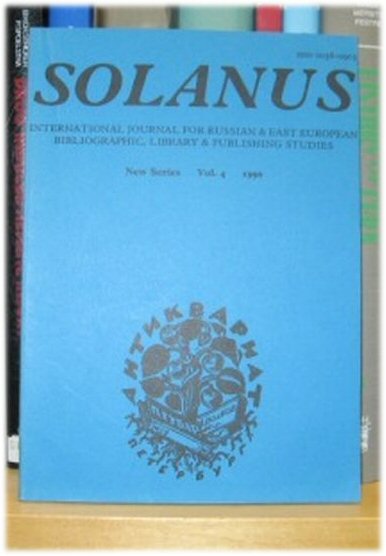 Solanus, New Series, Volume 4, 1990