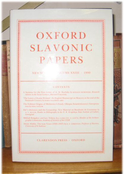 Oxford Slavonic Papers: New Series: Volume XXIII: 1990