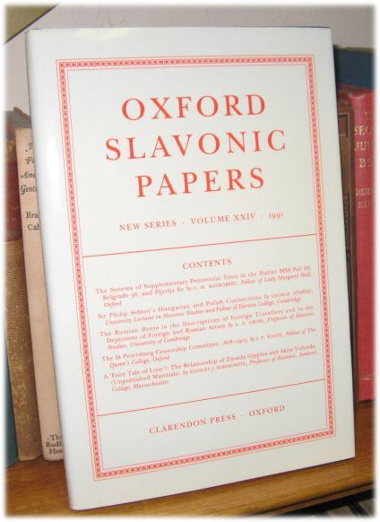 Oxford Slavonic Papers: New Series: Volume XXIV: 1991