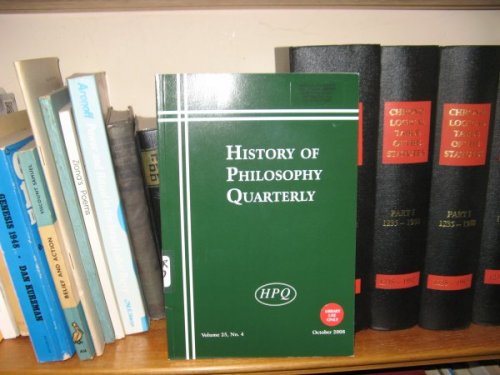 History of Philosophy Quarterly: Volume 25, No. 4, October 2008