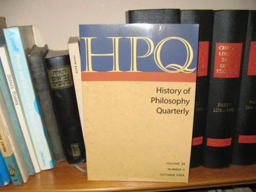 History of Philosophy Quarterly: Volume 26, No. 4, October 2009