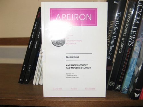 Apeiron: A Journal for Ancient Philosophy and Science; Volume XXXIII, Number 4, December 2000