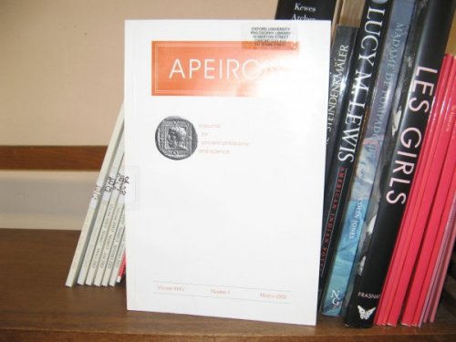 Apeiron: A Journal for Ancient Philosophy and Science; Volume XXXV, Number 1, March 2002