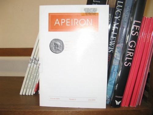 Apeiron: A Journal for Ancient Philosophy and Science; Volume XXXV, Number 2, June 2002