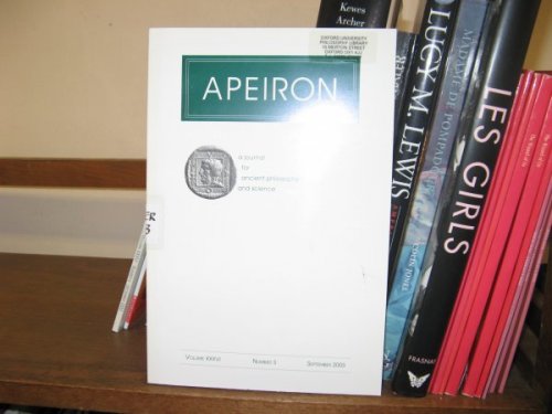 Image for Apeiron: A Journal for Ancient Philosophy and Science; Volume XXXVI, Number 3, September 2003 Apeiron: A Journal for Ancient Philosophy and Science; Volume XXXVI, Number 3, September 2003