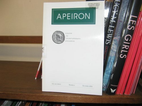 Image for Apeiron: A Journal for Ancient Philosophy and Science; Volume XXXVI, Number 4, December 2003 Apeiron: A Journal for Ancient Philosophy and Science; Volume XXXVI, Number 4, December 2003