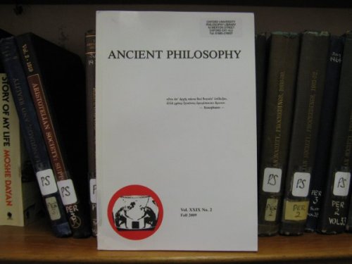 Ancient Philosophy: Vol. XXIX, No. 2, Fall 2009