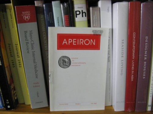 Apeiron, A Journal for Ancient Philosophy and Science: Volume XXXVII, Number 2, June 2004