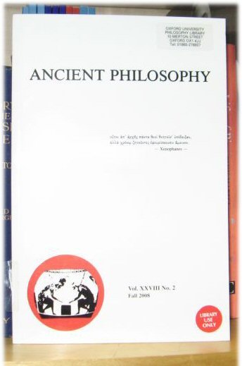 Ancient Philosophy: Vol. XXVIII, No. 2, Fall 2008