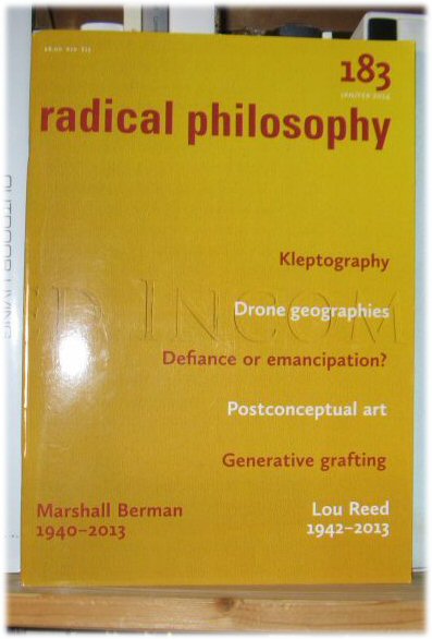Radical Philosophy 183: Jan/Feb 2014
