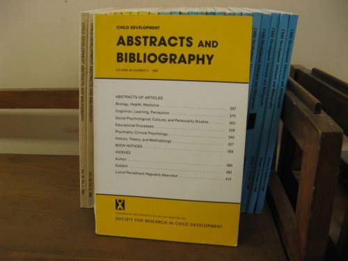 Child Development Abstracts and Bibliography; Volume 58, Number 3, 1984