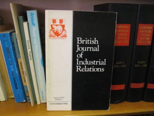 British Journal of Industrial Relations: Volume XXIV, Number 3, November 1986